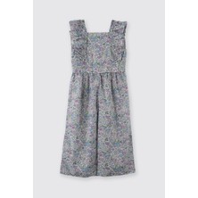 Panço Liberty Kumaş Çiçek Desenli Kız Bebek Salopet