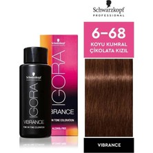 Schwarzkopf Vibrance 6-68 Koyu Kumral Çikolata Kızıl Saç Boyası 60ml