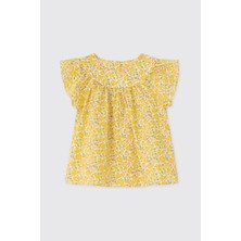 Panço Liberty Kumaş Çiçek Desenli Kız Bebek Bluz