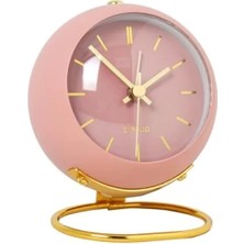 Esranın Dünyası Işıklı Metal Dijital Masa Saati - Alarmlı Pembe