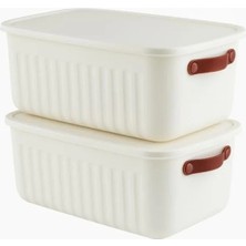 Esranın Dünyası 2'li Kapaklı Saklama Kutusu Seti - 10 Litre - Çok Amaçlı Organizer
