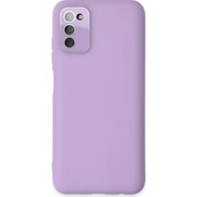 Asnazz Newface Samsung Galaxy A03S Kılıf Lansman Glass Kapak - Lila