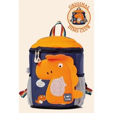 Nioni Unisex Çocuk Sırt Çantası Turuncu Dinazor Figürlü Orta Boy 0-15 L Kapasite
