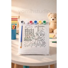 Yamih Studio Çocuk Boyama Seti – Tuval + Boya + Fırça | Eğitici Etkinlik Seti