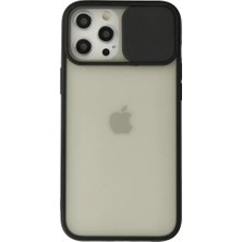 Asnazz Newface Apple iPhone 12 Pro Max Kılıf Palm Buzlu Kamera Sürgülü Silikon - Siyah