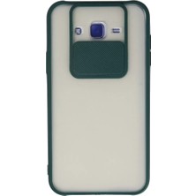 Asnazz Newface Samsung Galaxy J7 Kılıf Palm Buzlu Kamera Sürgülü Silikon - Yeşil