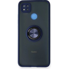 Asnazz Newface Xiaomi Redmi 9c Kılıf Montreal Yüzüklü Silikon Kapak - Lacivert