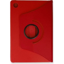 Asnazz Newface Samsung Galaxy Tab A9 Plus Kılıf 360 Tablet Deri Kılıf - Kırmızı