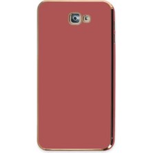 Asnazz Newface Samsung Galaxy J7 Prime Kılıf Volet Silikon - Kırmızı