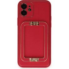 Asnazz Newface Apple iPhone 12 Kılıf Coco Elit Kapak - Kırmızı