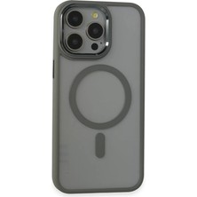 Asnazz Newface Apple iPhone 15 Pro Max Kılıf Room Magneticsafe Silikon - Gri