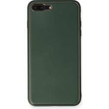 Asnazz Newface Apple iPhone 7 Plus Kılıf Coco Deri Silikon Kapak - Yeşil