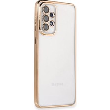 Asnazz Newface Samsung Galaxy A73 5g Kılıf Razer Lensli Silikon - Gold