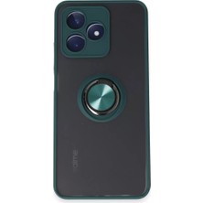 Asnazz Newface Realme C53 Kılıf Montreal Yüzüklü Silikon Kapak - Yeşil