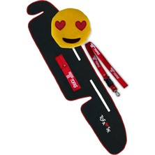 Tusba Market Tofaş Şahin Doğan Kartal Yeni Model Yüksek Göğüs Nakışlı Torpido Halısı / Emoji Oto Boyun Yastığı + Aksesuar