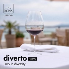 Rona Diverto Kırmızı Büyük Şarap Kadeh – 710 ml – 6’lı Set | Avrupa Üretimi Ithal