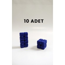 Blurix Mini Sonsuz Küp Infinity Küp – Stres Atıcı, Eğlenceli ve Taşınabilir Fidget Oyuncağı (10 Adet) - Gece Mavisi