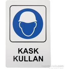 İnterPano Kask Kullan (Kod 307) 16 x 24 cm 1 mm PP Malzeme Üzeri Serigraf Baskılı Esneme Yapmaz