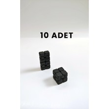 Blurix Mini Sonsuz Küp Infinity Küp – Stres Atıcı, Eğlenceli ve Taşınabilir Fidget Oyuncağı (10 Adet) - Siyah