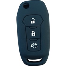 Asnazz Ford Focus 5 Sustasız Anahtar Uyumlu Silikon Oto Anahtar Kumanda Kabı Kılıf Siyah