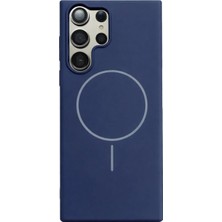 Fenza Samsung Galaxy S22 Ultra Uyumlu Içi Kadife Magsafe Wireless Şarj Özellikli Lacivert Renkli Telefon K