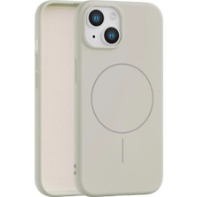 Fenza iPhone 13 Uyumlu Içi Kadife Magsafe Wireless Şarz Özellikli Taş Renkli Telefon Kılıfı
