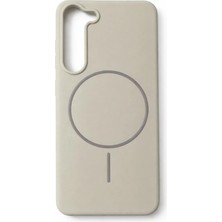 Fenza Samsung Galaxy S23 Plus Uyumlu Içi Kadife Magsafe Wireless Şarz Özellikli Taş Renkli Telefon Kılıfı