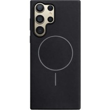 Fenza Samsung Galaxy S22 Ultra Uyumlu Içi Kadife Magsafe Wireless Şarj Özellikli Siyah Renkli Telefon Kılı