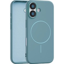 Fenza iPhone 16 Uyumlu Içi Kadife Magsafe Wireless Şarz Özellikli Yeşil Renkli Telefon Kılıfı