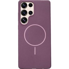 Fenza Samsung Galaxy S25 Ultra Uyumlu Içi Kadife Magsafe Wireless Şarj Özellikli Gül Kurusu Renkli Telefon