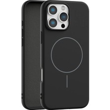 Fenza iPhone 15 Pro Uyumlu Içi Kadife Magsafe Wireless Şarz Özellikli Siyah Renkli Telefon Kılıfı