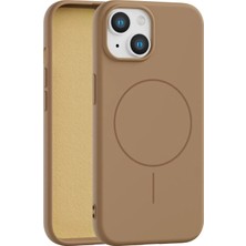 Fenza iPhone 14 Uyumlu Içi Kadife Magsafe Wireless Şarz Özellikli Gold Renkli Telefon Kılıfı