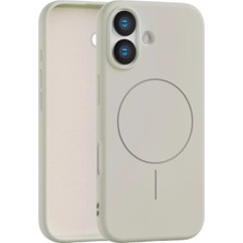 Fenza iPhone 16 Plus Uyumlu Içi Kadife Magsafe Wireless Şarz Özellikli Taş Renkli Telefon Kılıfı