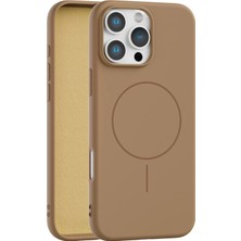 Fenza iPhone 15 Pro Uyumlu Içi Kadife Magsafe Wireless Şarz Özellikli Gold Renkli Telefon Kılıfı