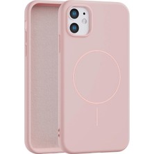 Fenza iPhone 11 Uyumlu Içi Kadife Magsafe Wireless Şarz Özellikli Pembe Renkli Telefon Kılıfı