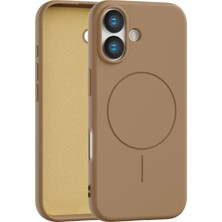 Fenza iPhone 16 Plus Uyumlu Içi Kadife Magsafe Wireless Şarz Özellikli Gold Renkli Telefon Kılıfı