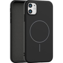 Fenza iPhone 11 Uyumlu Içi Kadife Magsafe Wireless Şarz Özellikli Siyah Renkli Telefon Kılıfı