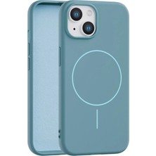 Fenza iPhone 14 Uyumlu Içi Kadife Magsafe Wireless Şarz Özellikli Yeşil Renkli Telefon Kılıfı