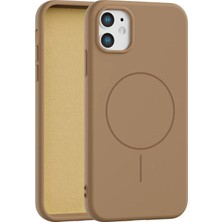 Fenza iPhone 12 Uyumlu Içi Kadife Magsafe Wireless Şarz Özellikli Gold Renkli Telefon Kılıfı