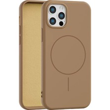 Fenza iPhone 15 Pro Max Uyumlu Içi Kadife Magsafe Wireless Şarz Özellikli Gold Renkli Telefon Kılıfı
