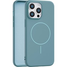 Fenza iPhone 14 Pro Max Uyumlu Içi Kadife Magsafe Wireless Şarz Özellikli Yeşil Renkli Telefon Kılıfı