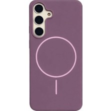 Fenza Samsung Galaxy S24 Plus Uyumlu Içi Kadife Magsafe Wireless Şarj Özellikli Gül Kurusu Renkli Telefon