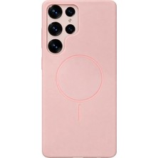 Fenza Samsung Galaxy S25 Ultra Uyumlu Içi Kadife Magsafe Wireless Şarj Özellikli Pembe Renkli Telefon Kılı