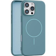 Fenza iPhone 16 Pro Max Uyumlu Içi Kadife Magsafe Wireless Şarz Özellikli Yeşil Renkli Telefon Kılıfı