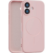 Fenza iPhone 16 Uyumlu Içi Kadife Magsafe Wireless Şarz Özellikli Pembe Renkli Telefon Kılıfı