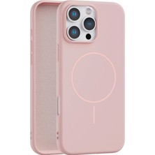 Fenza iPhone 15 Pro Uyumlu Içi Kadife Magsafe Wireless Şarz Özellikli Pembe Renkli Telefon Kılıfı