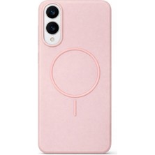 Fenza Samsung Galaxy S25 Edge Uyumlu Içi Kadife Magsafe Wireless Şarj Özellikli Pembe Renkli Telefon Kılıf