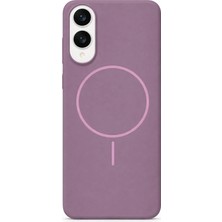 Fenza Samsung Galaxy S25 Edge Uyumlu Içi Kadife Magsafe Wireless Şarj Özellikli Gül Kurusu Renkli Telefon