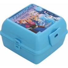 Frozen 4 Bölmeli Mavi Plastik Beslenme Kutusu Dayanıklı ve Hafif Yapı ile Eğlenceli Kullanım