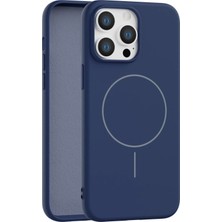Fenza iPhone 12 Pro Uyumlu Içi Kadife Magsafe Wireless Şarz Özellikli Lacivert Renkli Telefon Kılıfı
